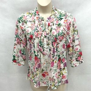 Damart floral 1/2 sleeve blouse